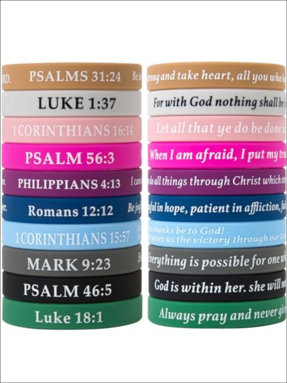 Silicone Bible Verse Bracelets Motivational Christian Wristbands